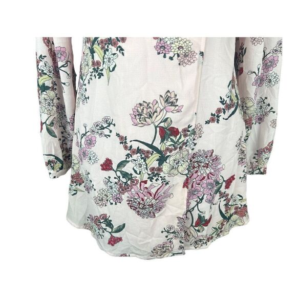 Lulus what a time pink floral chiffon long sleeve wrap dress XS wedding bridal - Picture 4 of 8